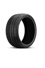 Close-up of a black tire with visible tread patterns and the sidewall text 'FORMULA SPEC'.